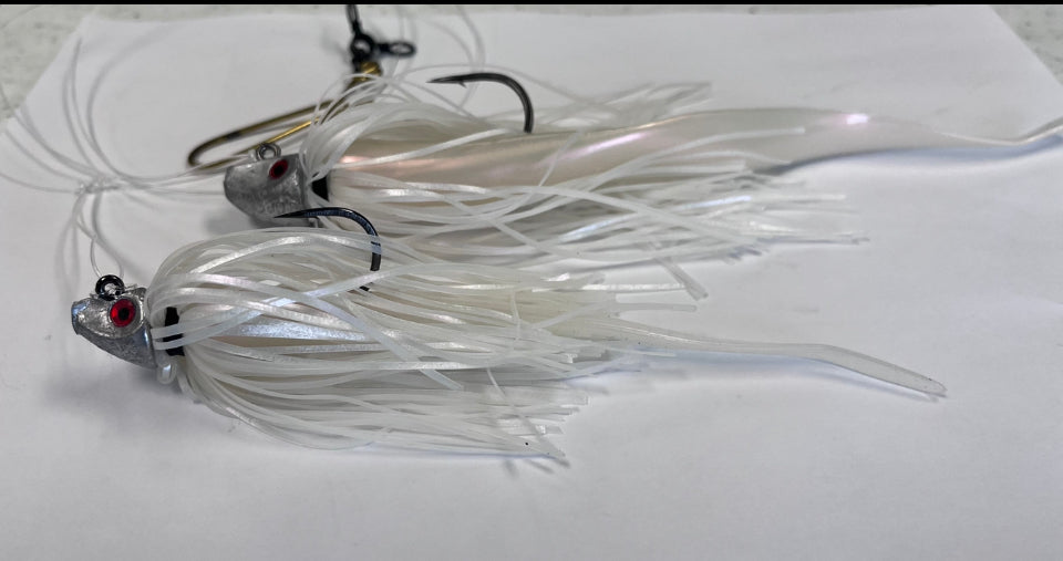 Al Gag's Lures Whip-It Fish Rigged- 5 (1 Head / 2 Tails)- Blue Macker